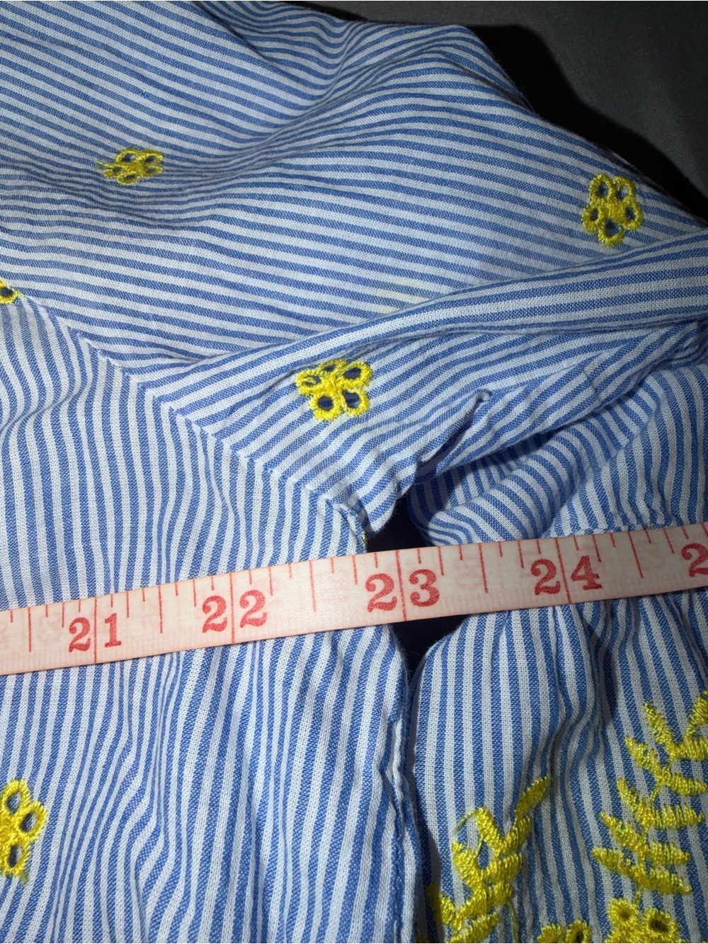 Ruby Rd. Light Blue Blouse with Yellow Embroidery. EUC - Picture 6 of 6